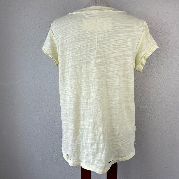NWT We The Free Yellow V-Neck Distressed T-Shirt Size XS - Picture 4 of 8